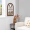3-layered Arched Mounted Mirror For Vanity Bedroom Entryway-rustic Brown
